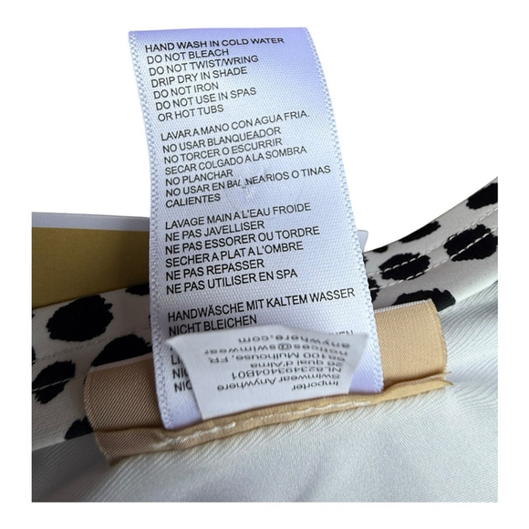 Michael Kors Women’s Medium Tie Back Bikini Top - Spot Black & White NWT - Picture 9 of 12